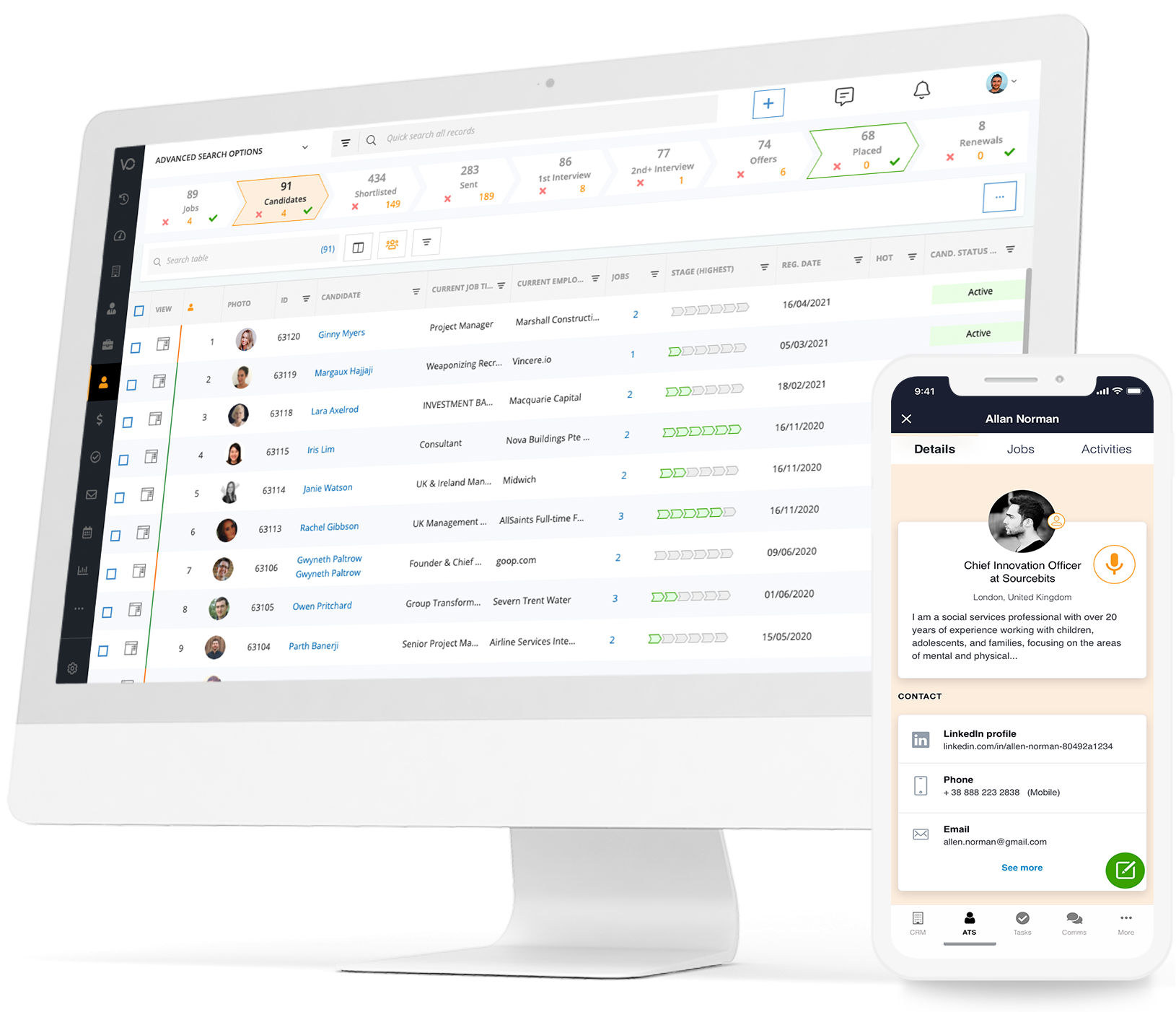 Mobile recruitment app, ATS and CRM