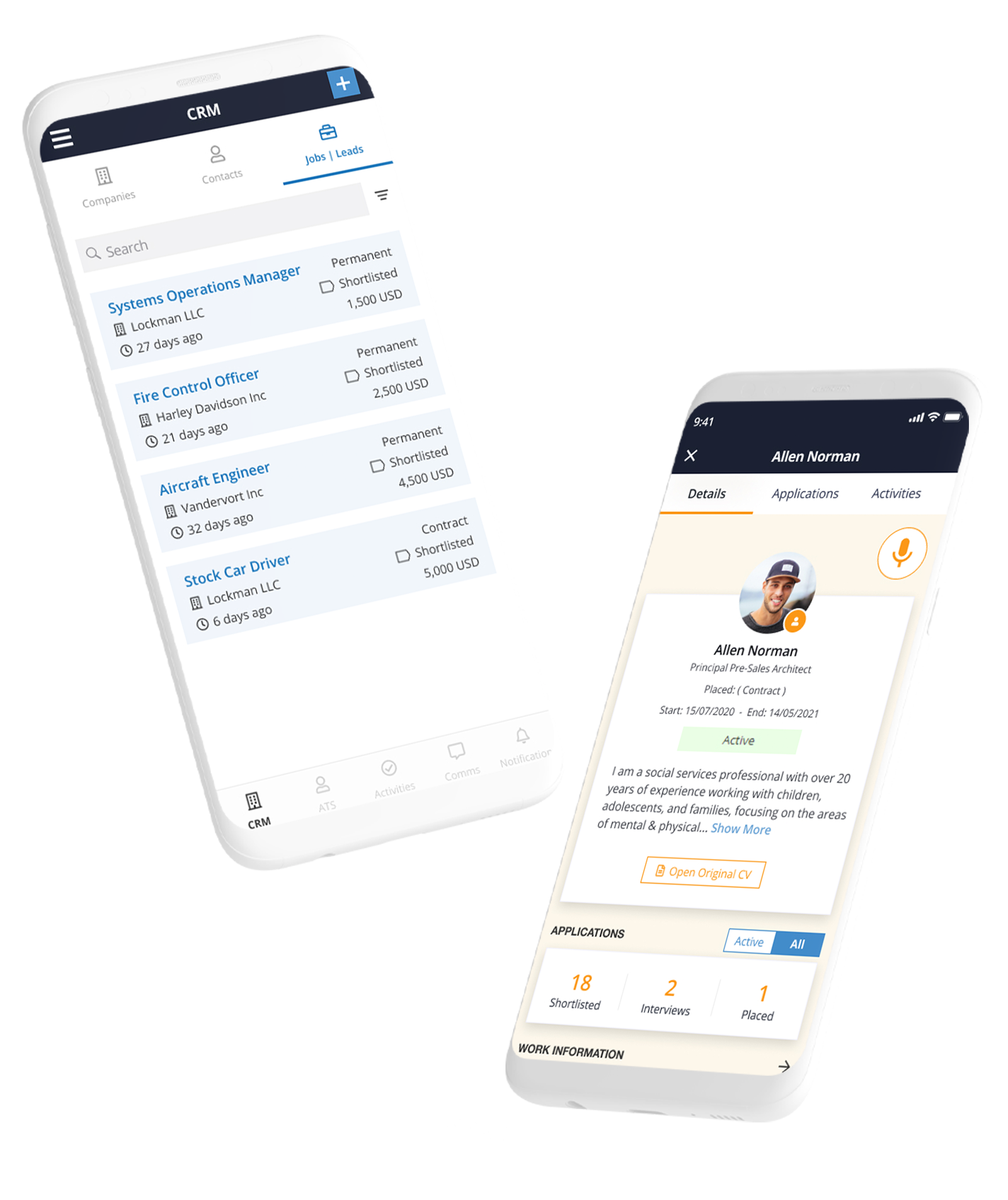Mobile recruitment app, ATS and CRM